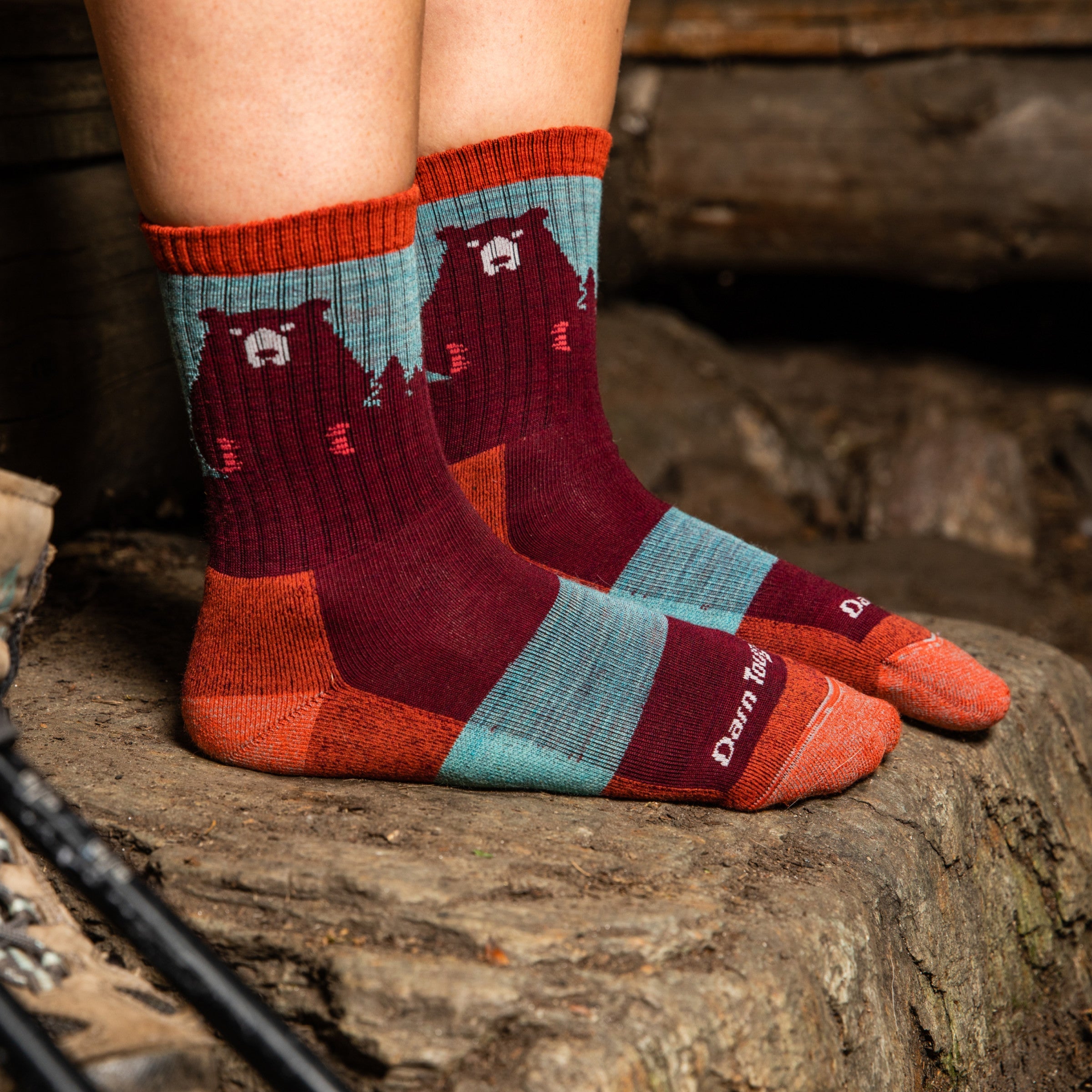 Women's Bear Town Micro Crew Lightweight Hiking Socks