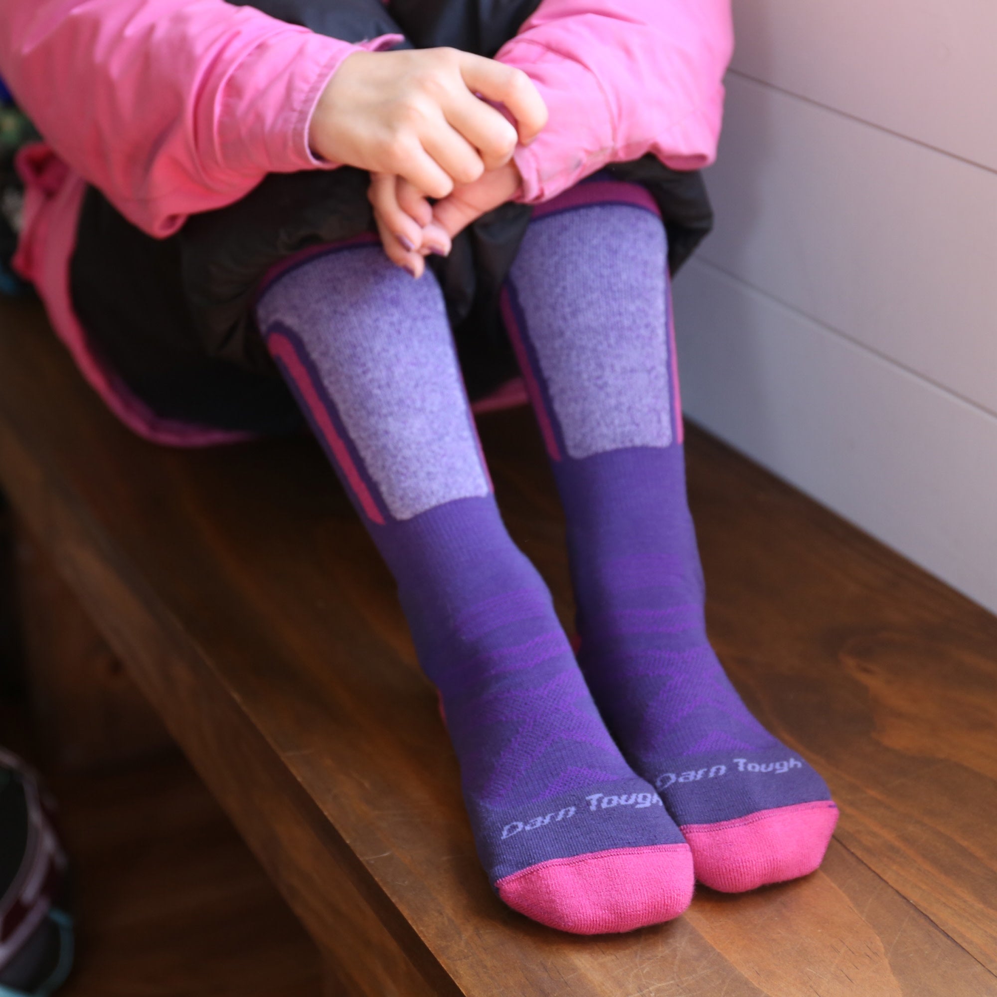 Kids T-Bar Over-the-Calf Midweight Ski & Snowboard Socks