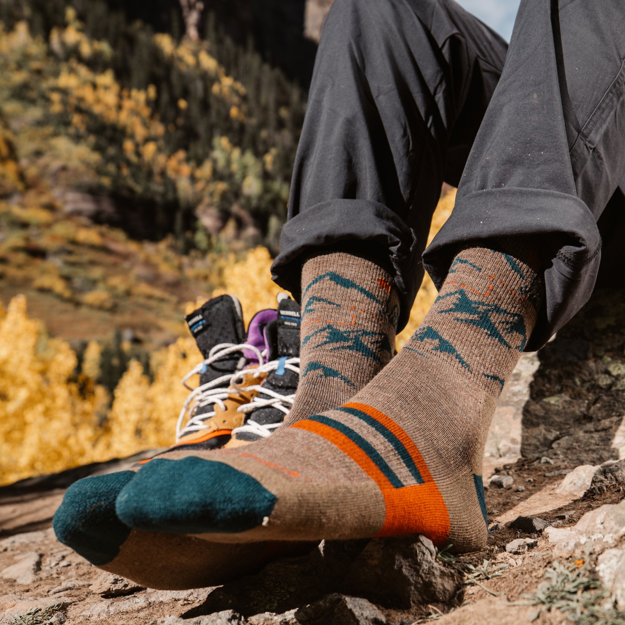 Men's Hike Hike Hut Micro Crew Midweight Hiking Socks