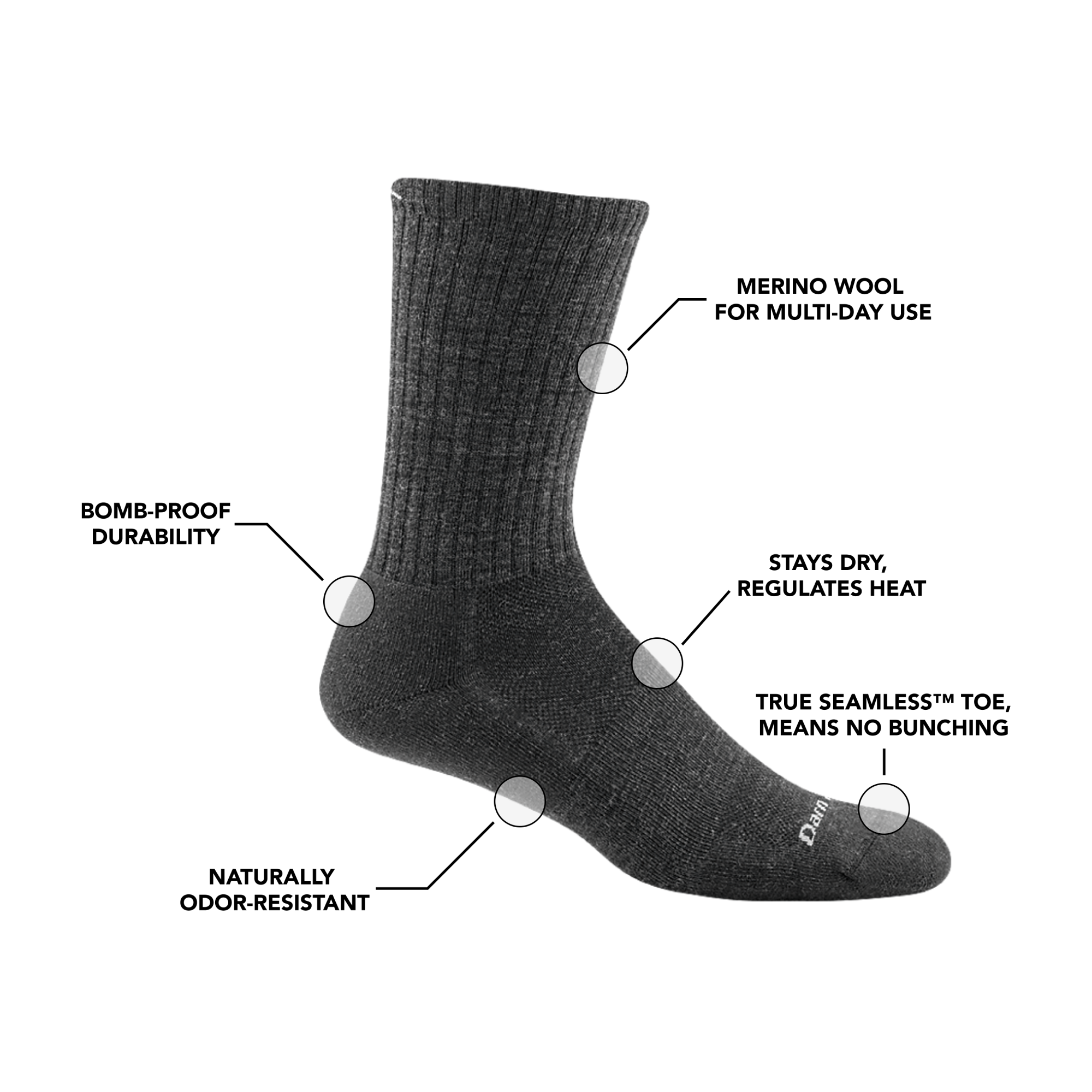 Men's The Standard Crew Cushioned Lightweight Lifestyle Socks