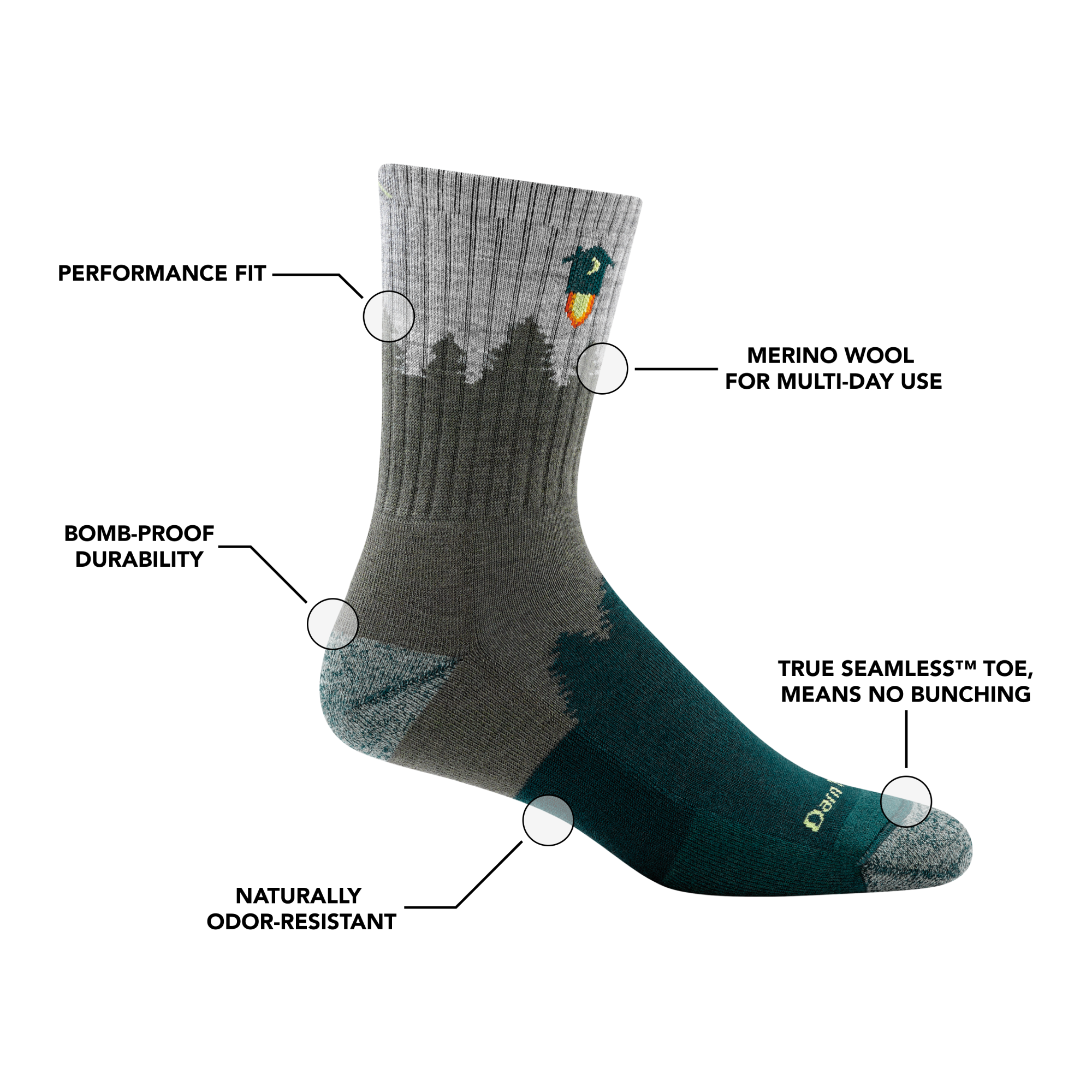 Men's Number 2 Micro Crew Midweight Hiking Socks