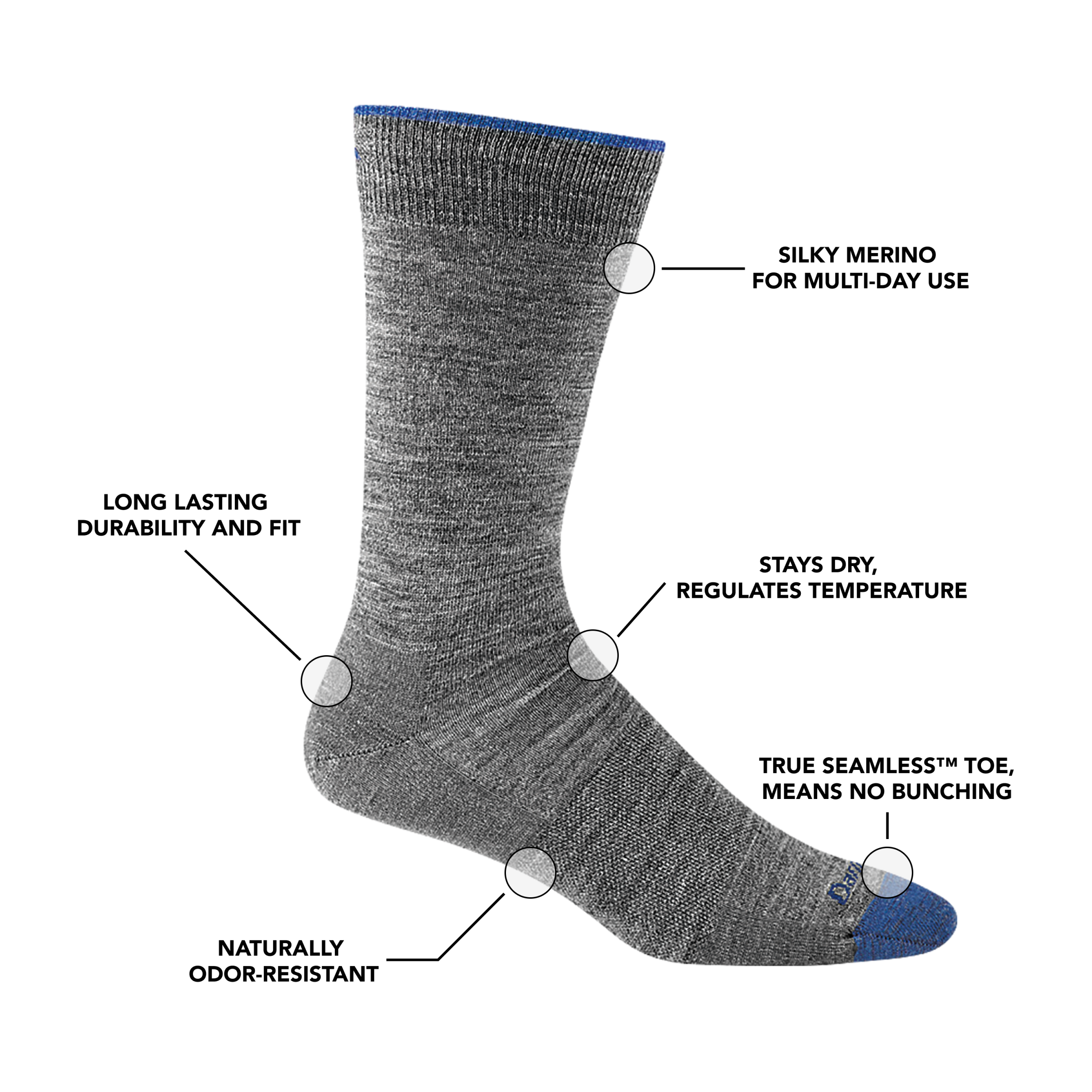 Men's Solid Crew Lightweight Lifestyle Socks
