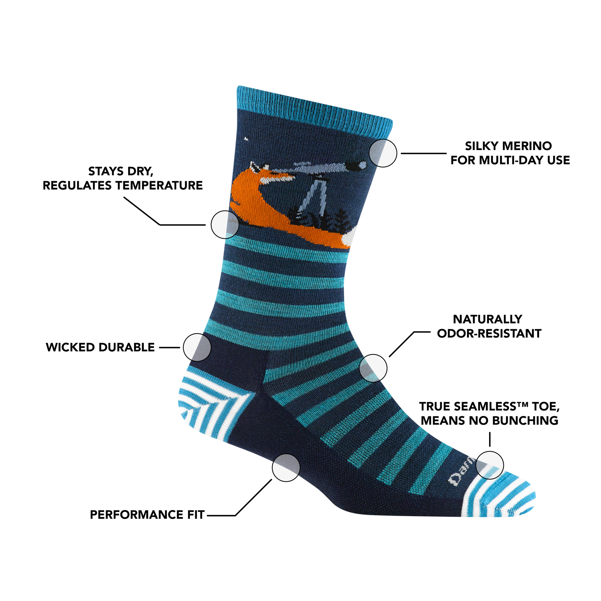 Women's Animal Haus Crew Lightweight Lifestyle Socks