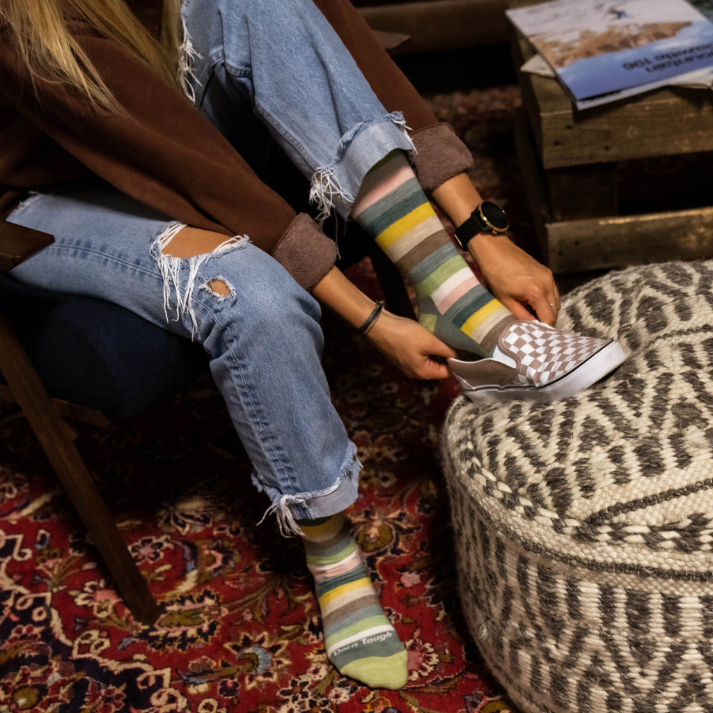 Women's Mystic Stripe Crew Lightweight Lifestyle Socks