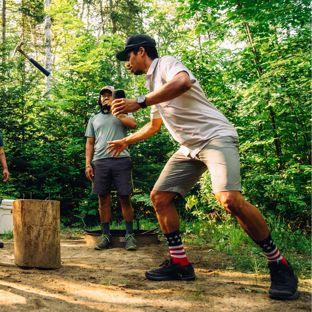 Men's Captain Stripe Micro Crew Lightweight Hiking Socks