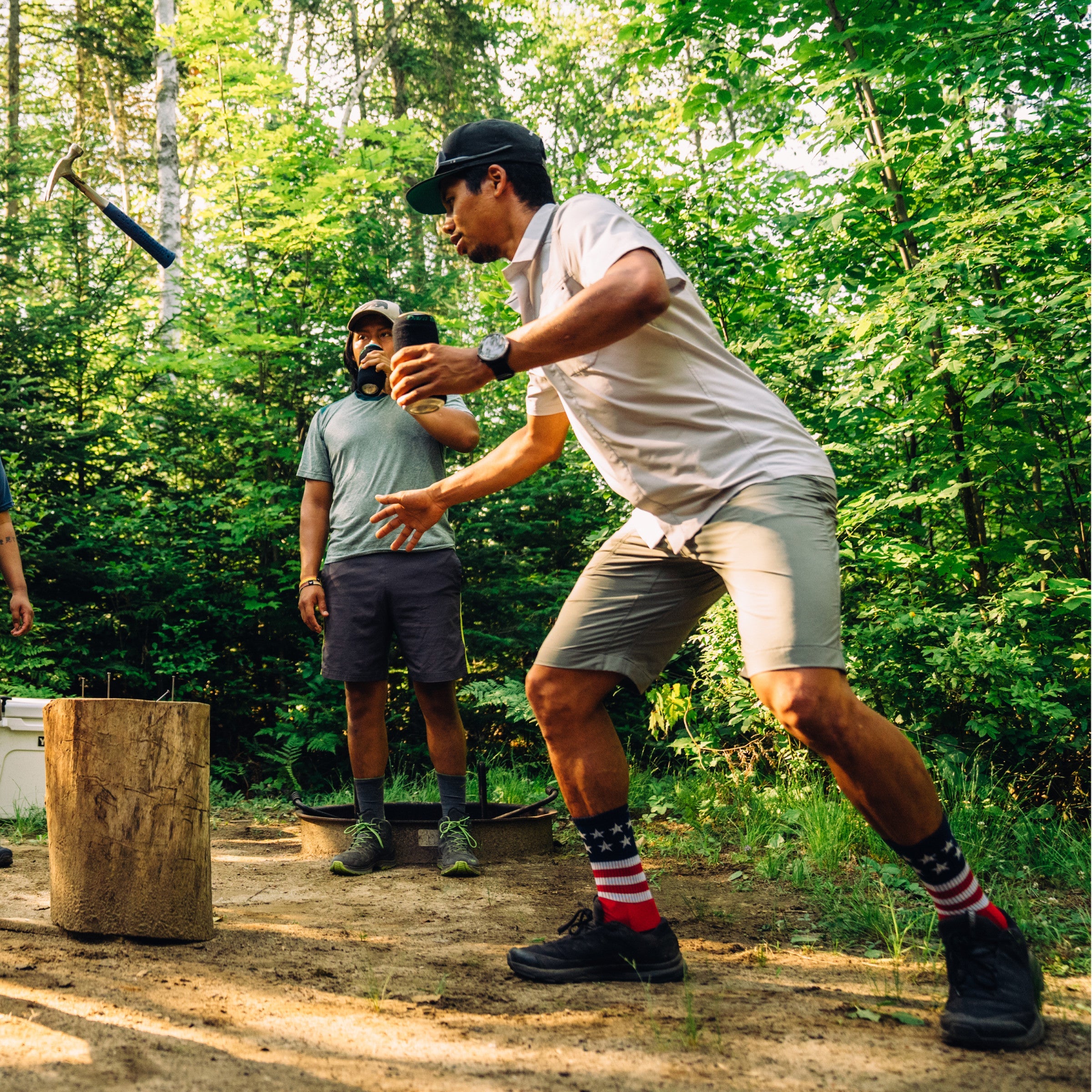 Men's Captain Stripe Micro Crew Lightweight Hiking Socks