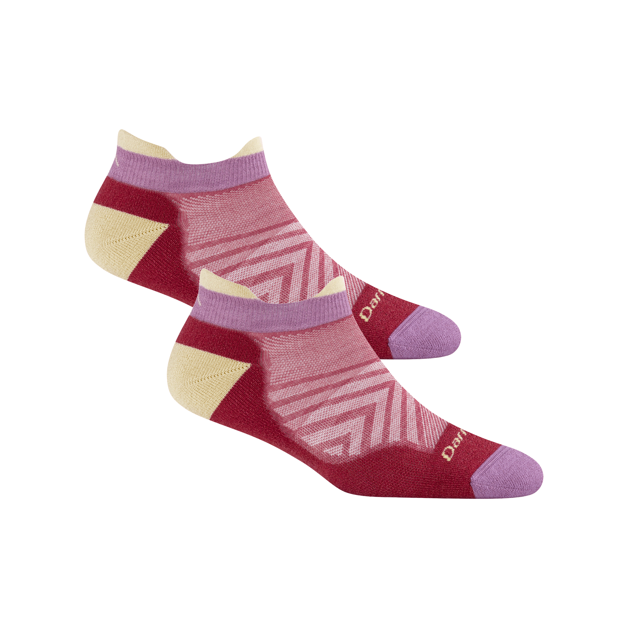 Bundle image of two 1047 No show run socks in Cranberry