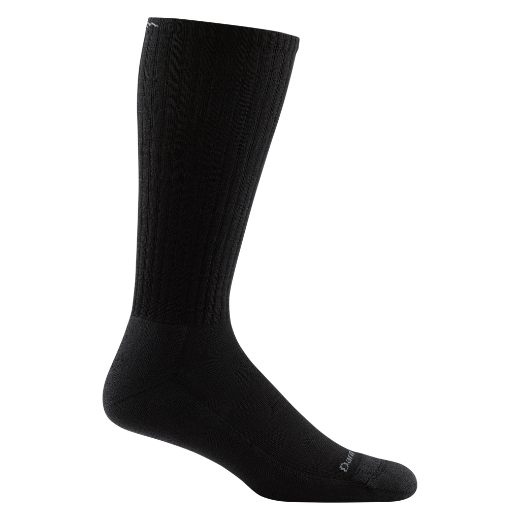 1480 men's the standard mid-calf lifestyle sock in color black with white darn tough signature on forefoot