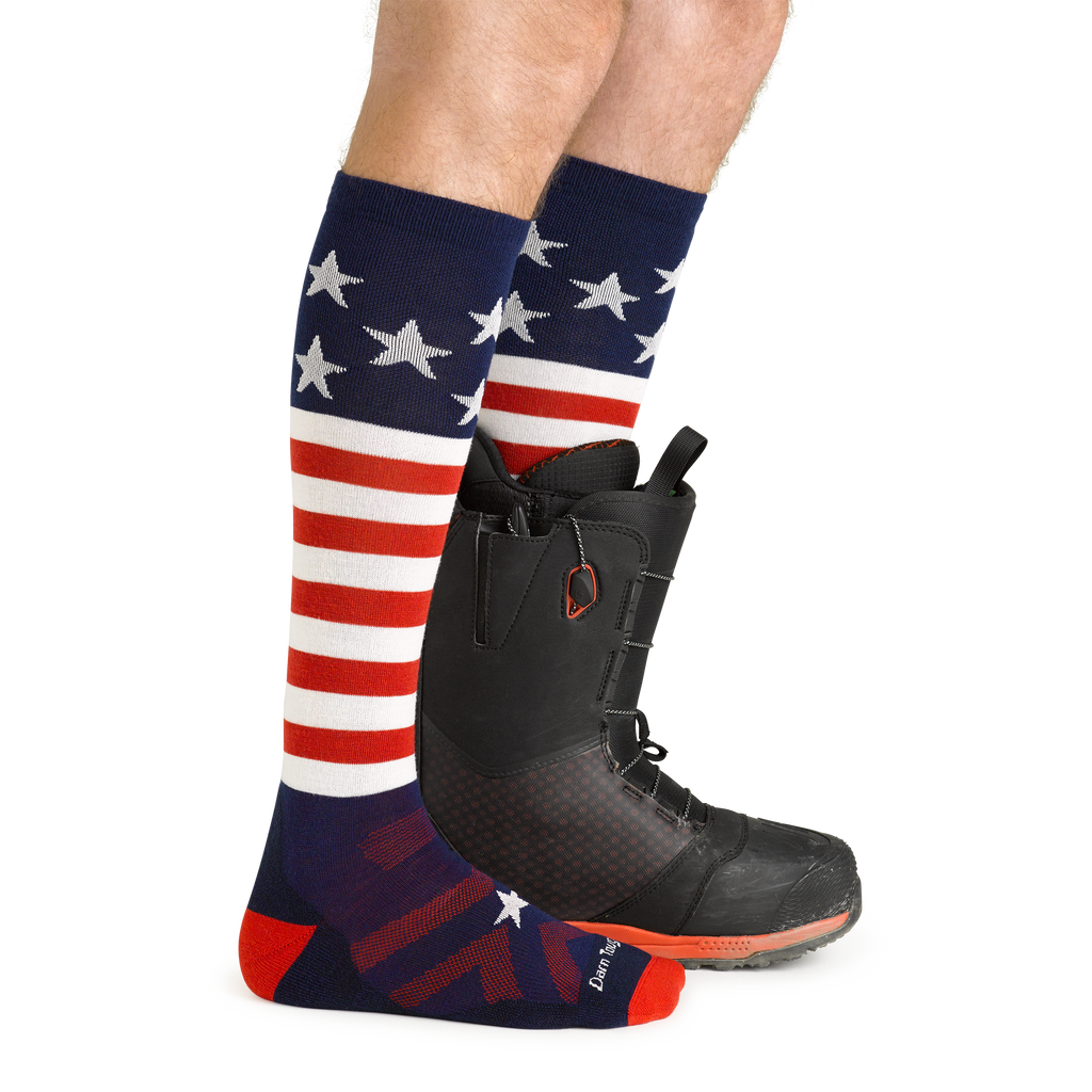 Men's Captain Stripe Over-the-Calf Midweight Ski & Snowboard Socks