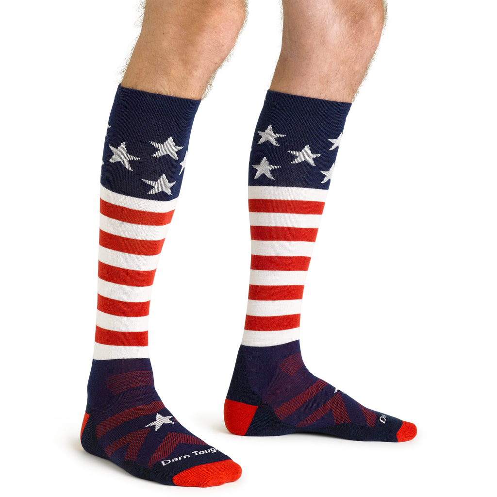 Men's Captain Stripe Over-the-Calf Midweight Ski & Snowboard Socks