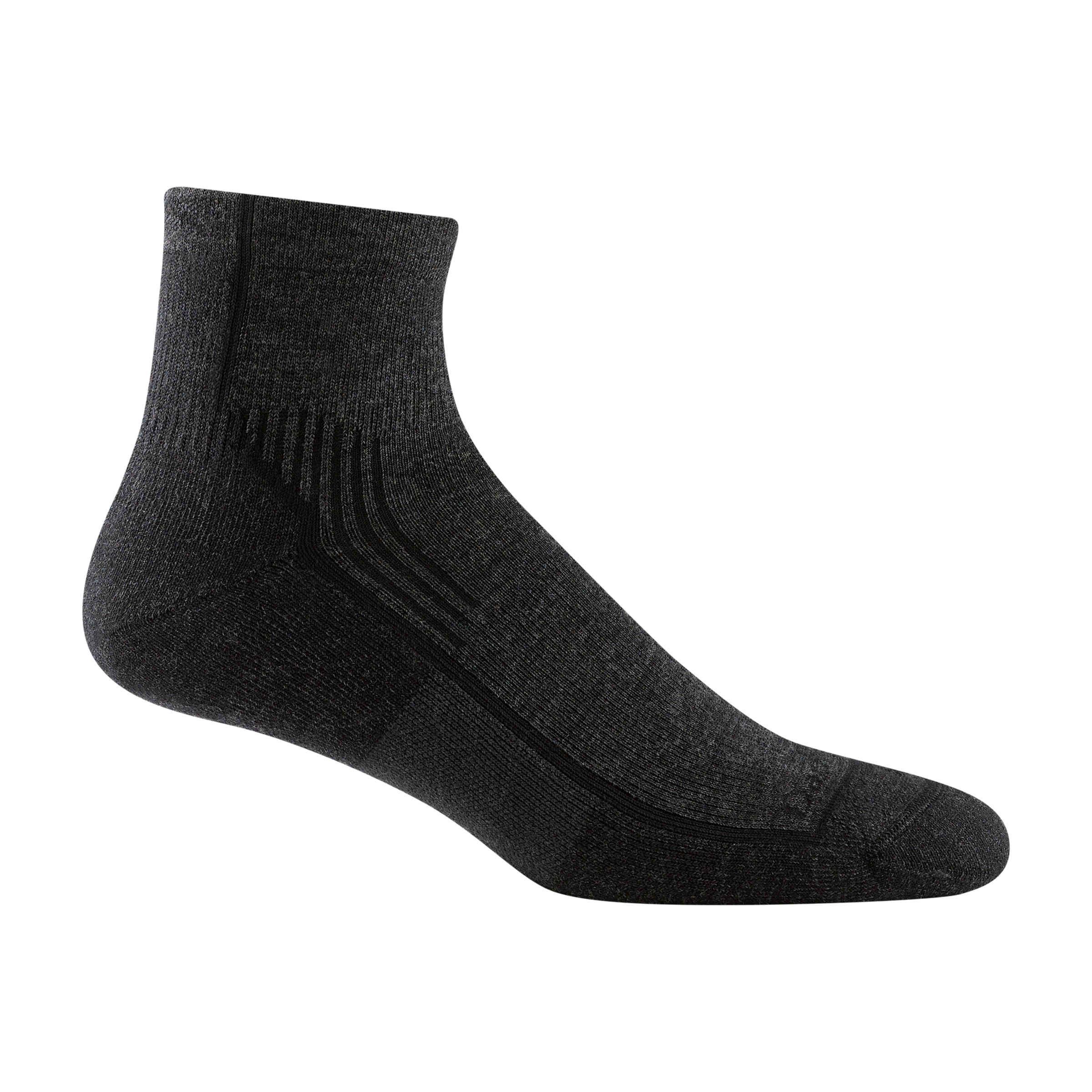 1959 men's quarter hiking sock in color dark gray with black forefoot outline