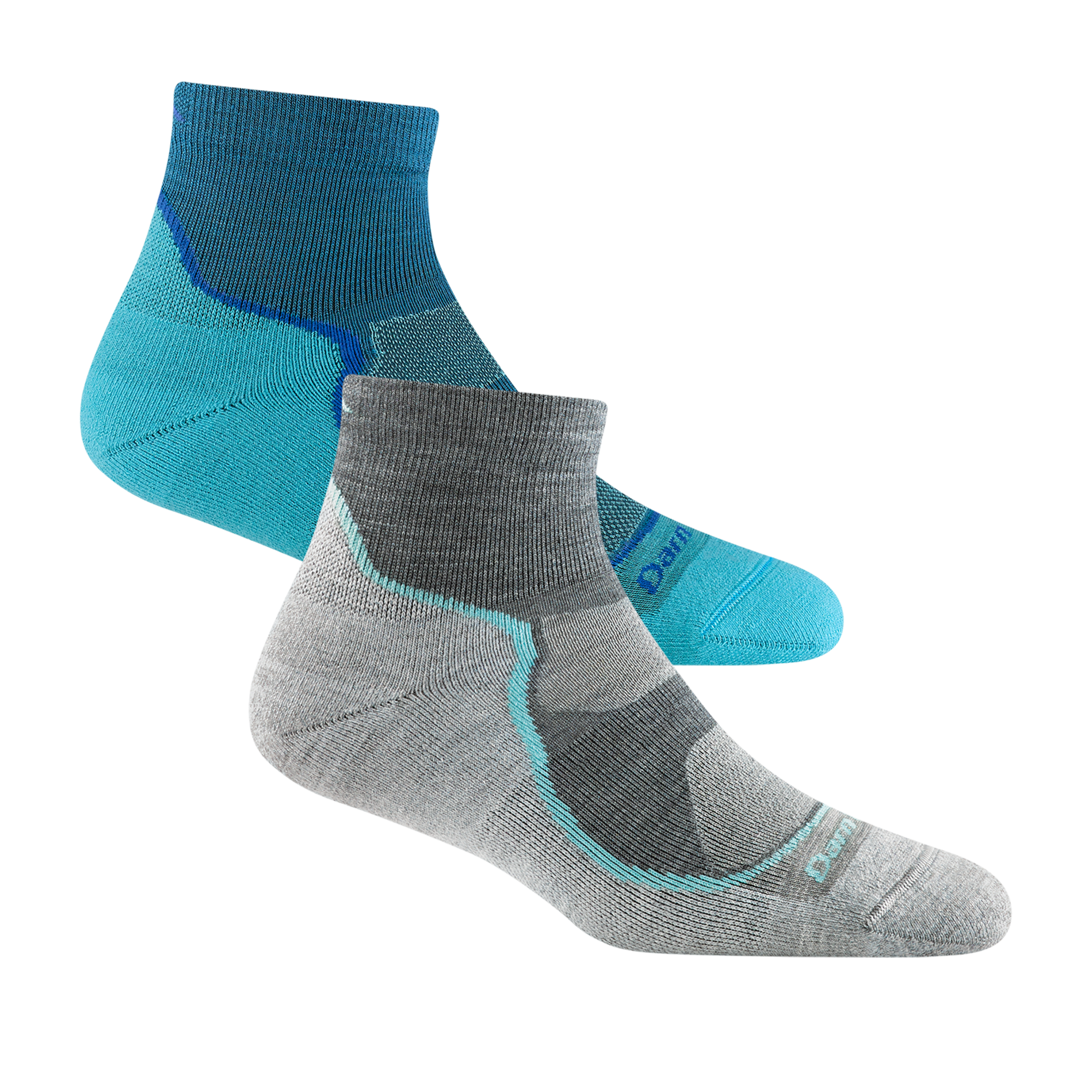 2 pack bundle including 2 pairs of the women's light hiker quarter hiking sock in slate and cascade