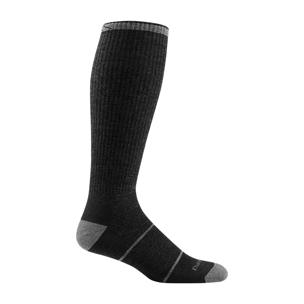 2003 men's paul bunyan over-the-calf work sock in dark gray with light gray toe/heel accents and 2 gray forefoot stripes