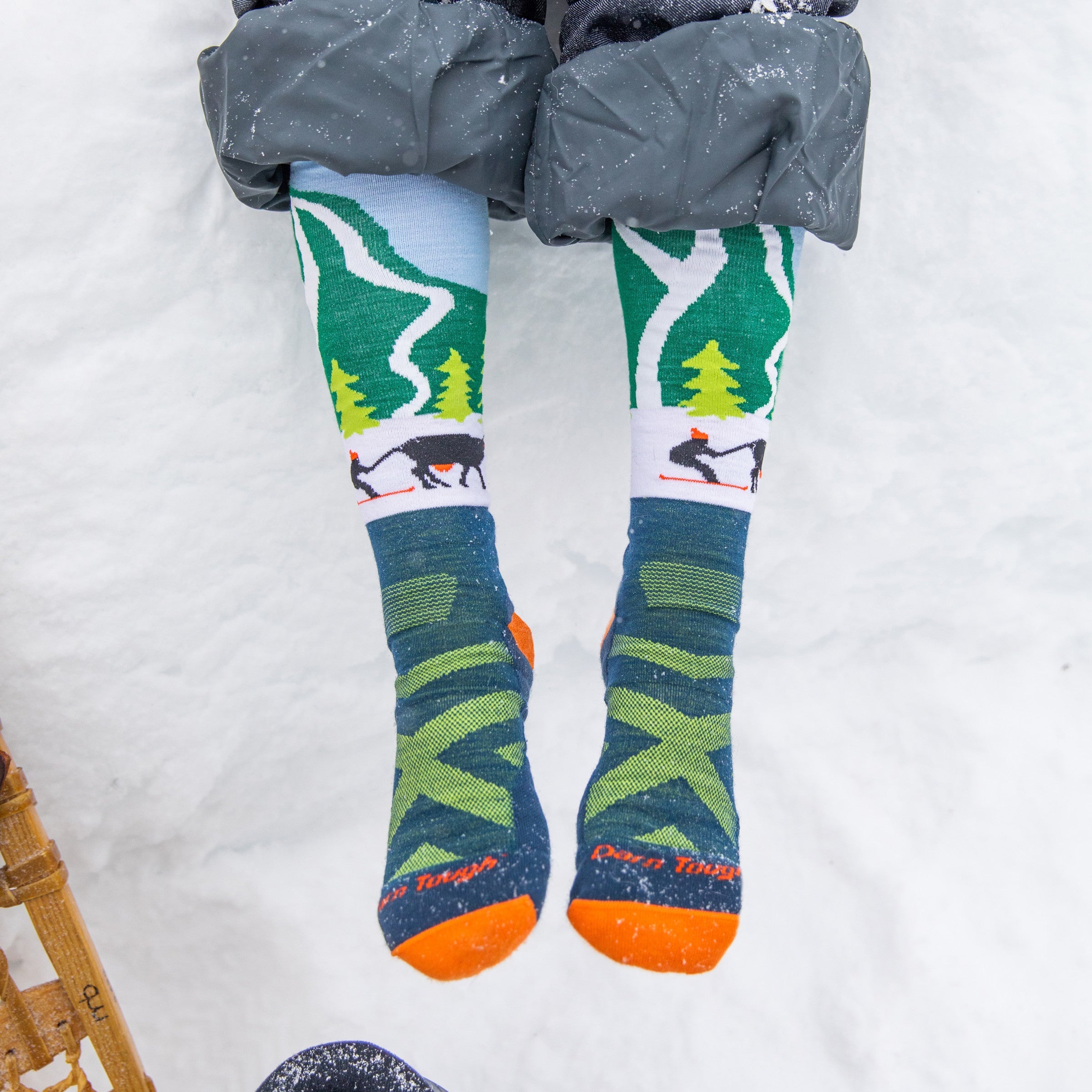Kids Pow Cow Over-the-Calf  Midweight Ski & Snowboard Sock-Last Chance