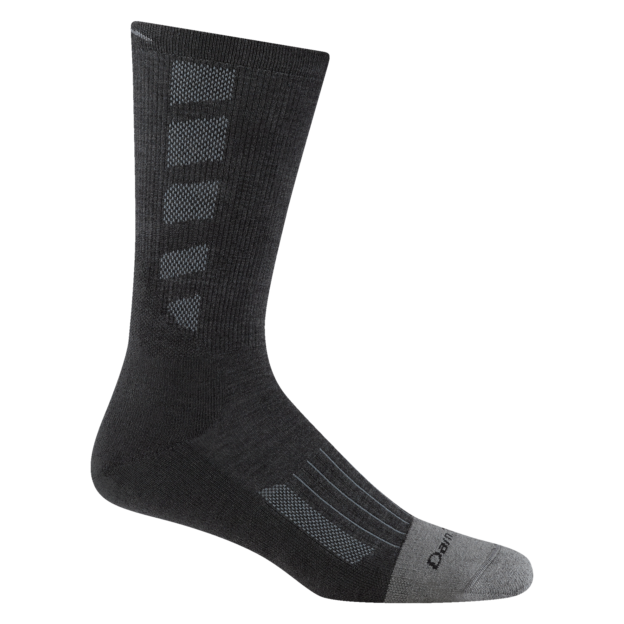 2209 Stanley K work boot sock in gravel featuring a gray full cushion toe with black body