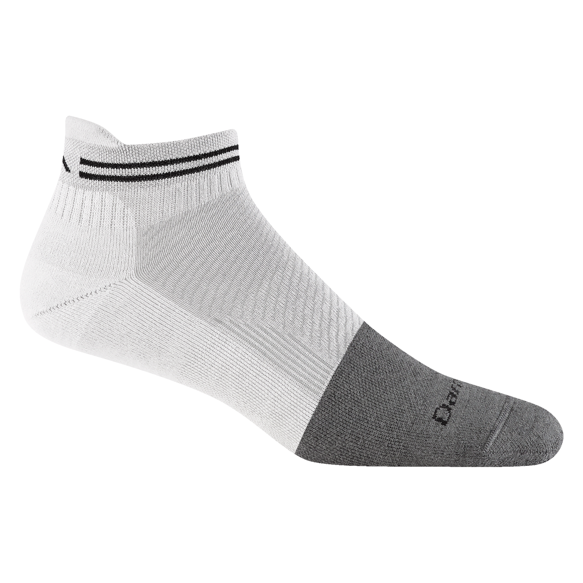 2211 mens Steely no show tab work sock in cement white featuring gray full cushion toe with off white body