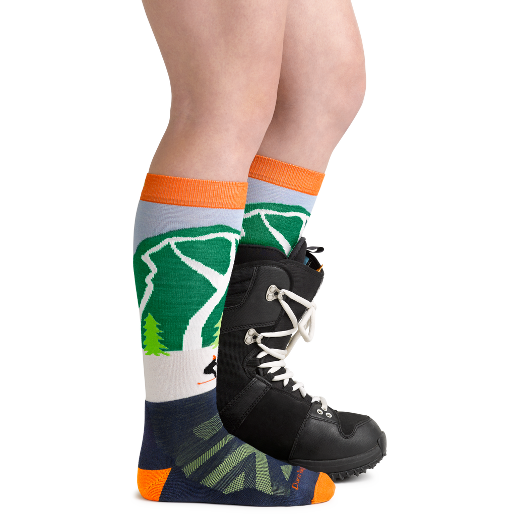 Kids Pow Cow Over-the-Calf  Midweight Ski & Snowboard Sock-Last Chance