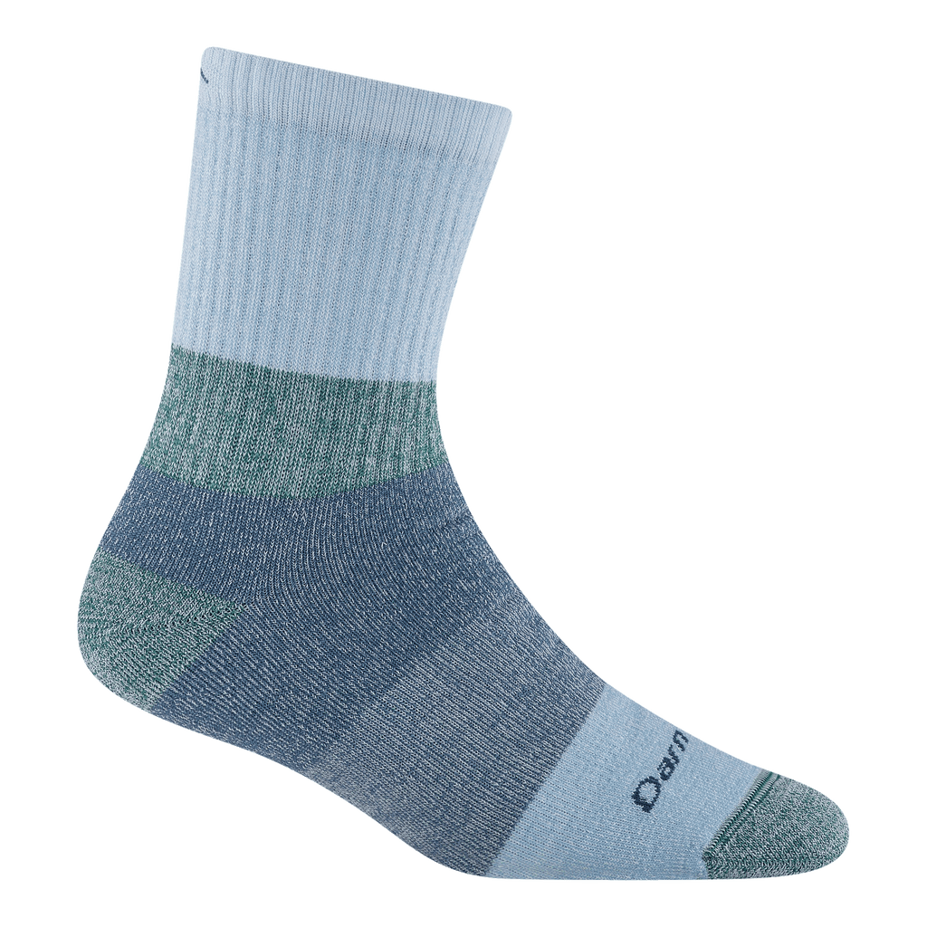3045 hill topper in dragonfly blue featuring a light green heel/top blue body and navy logo
