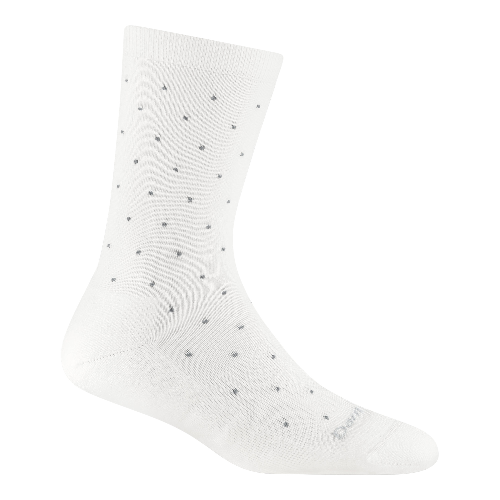 6110 Pin Drop crew in White featuring all white body with dark gray dots all over 
