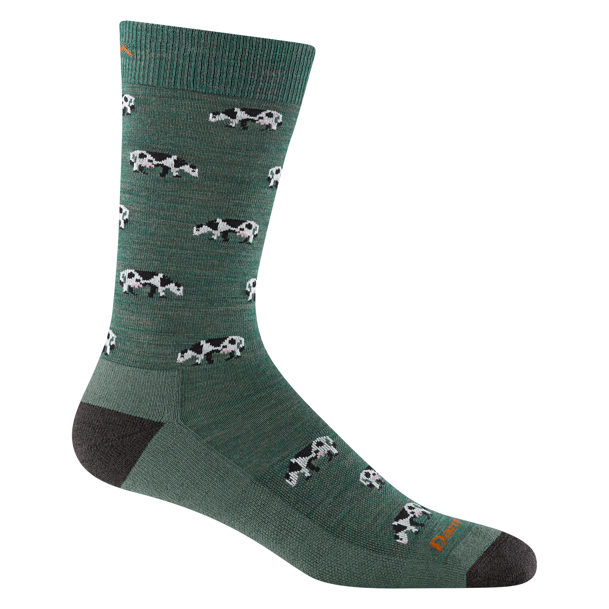 Reverse side product shot of 6116 Dairy Air sock in Pasture colorway.