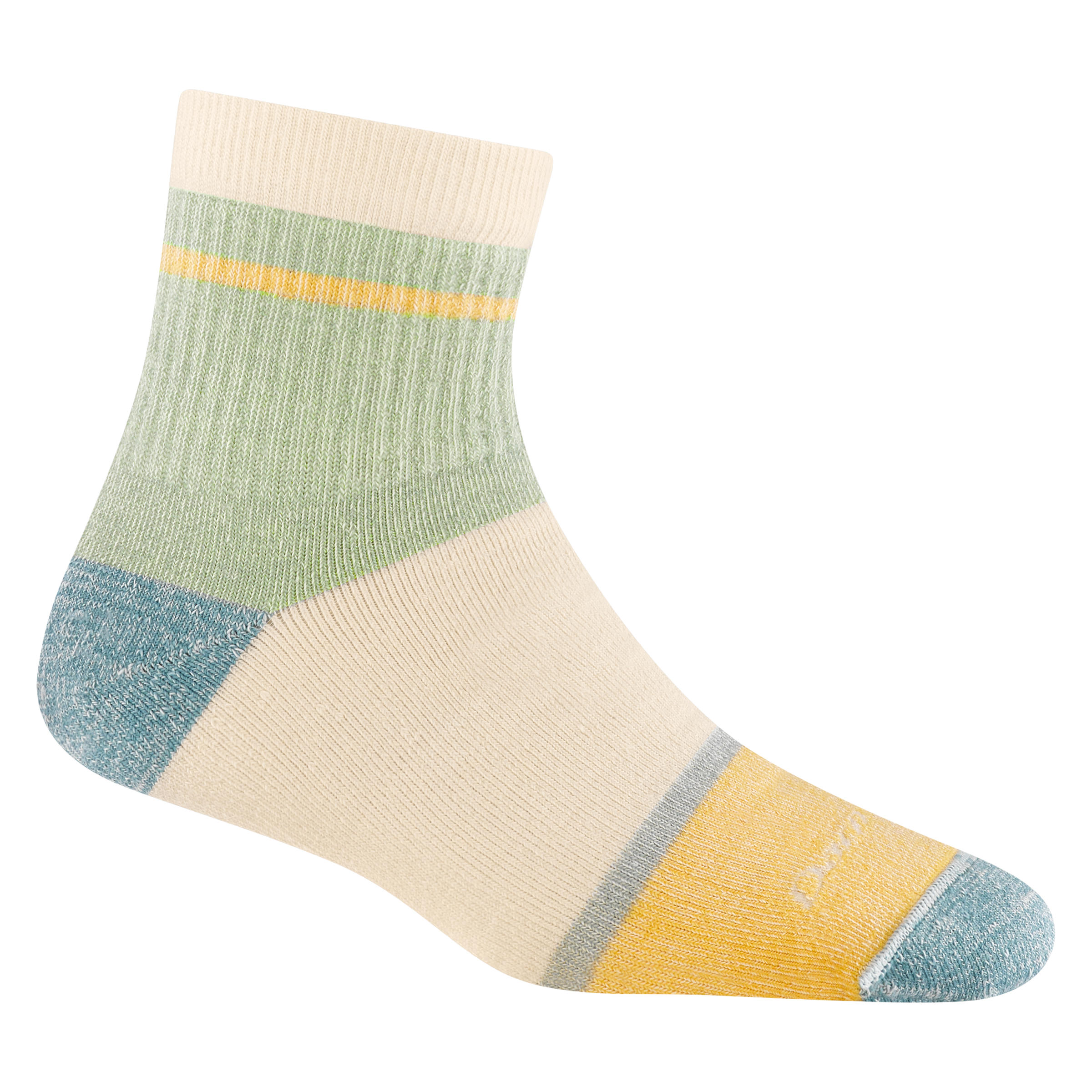 6117 shorty in pear featuring and blue heather heel/toe yellow body and green ankle