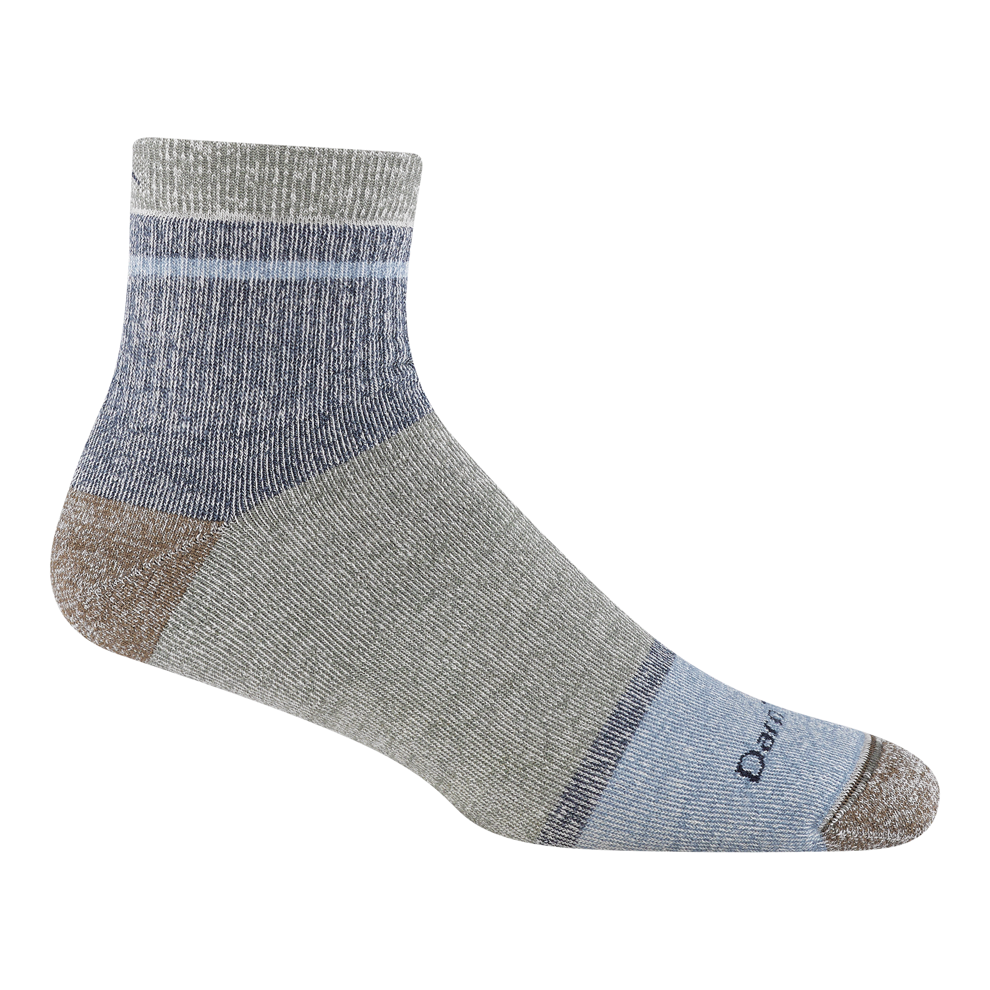 6118 shorty lifestyle full cushion featuring a gray body denim ankle brown heel/toe