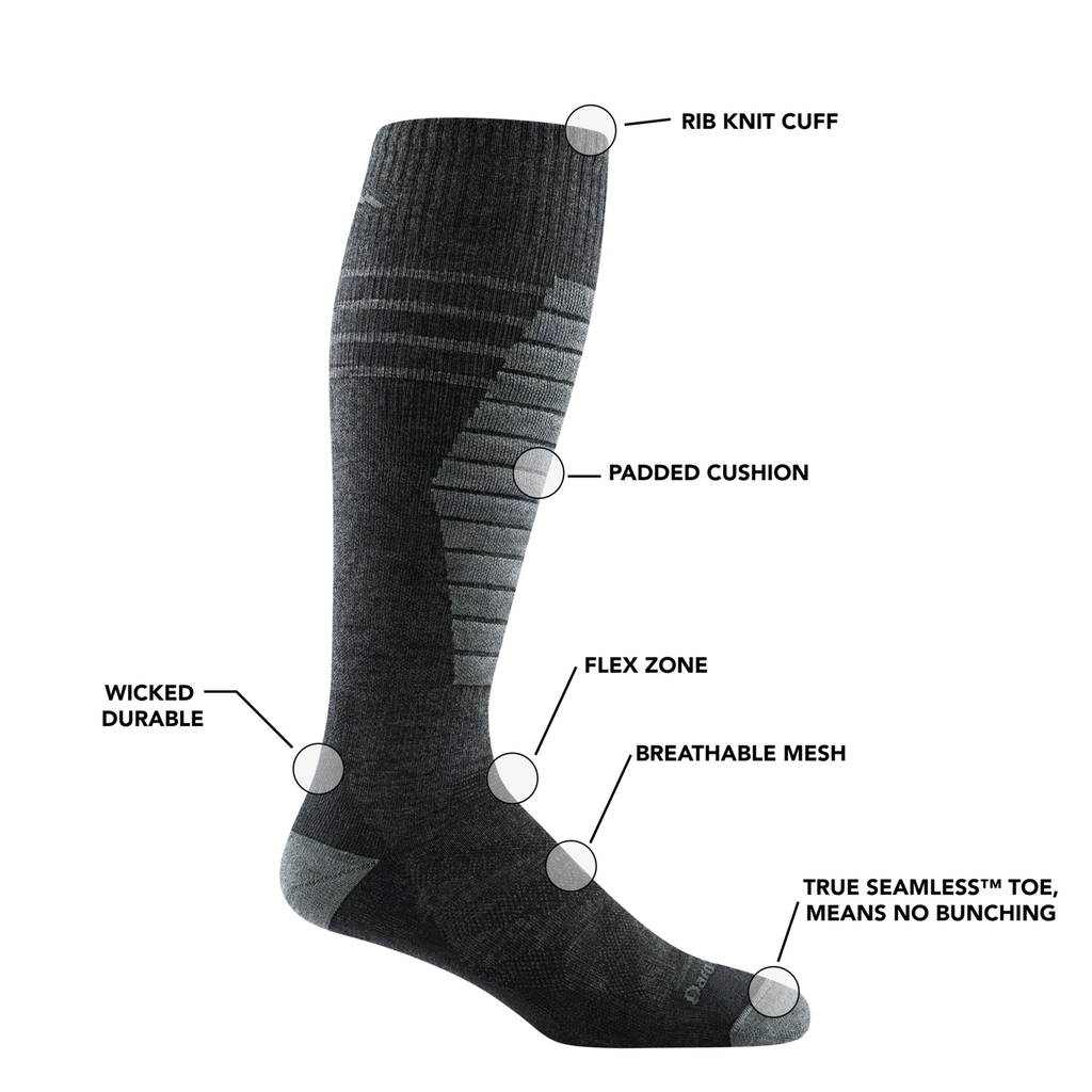 Men's Edge Over-the-Calf  Midweight Ski & Snowboard Sock-Last Chance