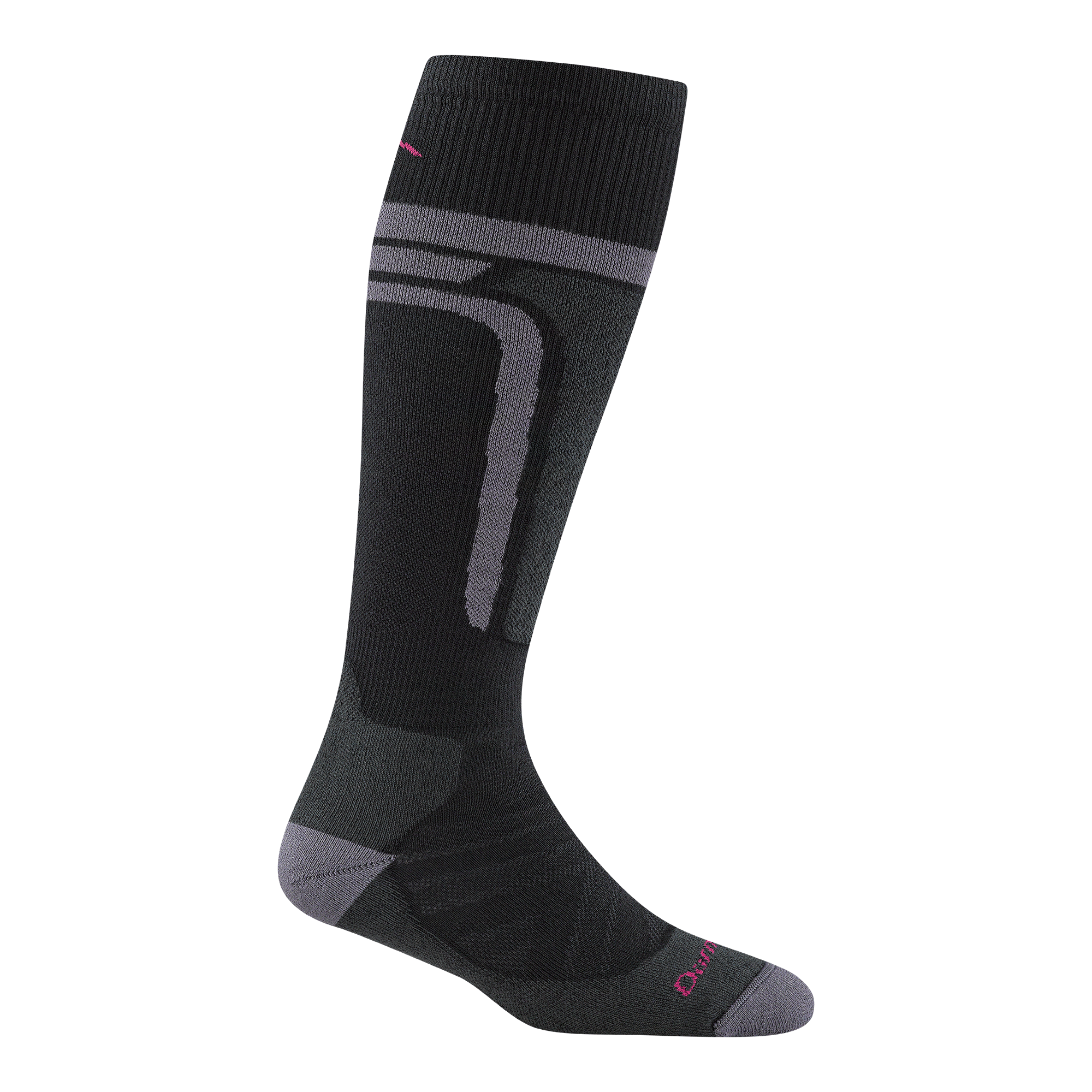 8059 women's thermolite edge in black featuring gray toe/heel gray stripe around the top with one vertical around the shin pad