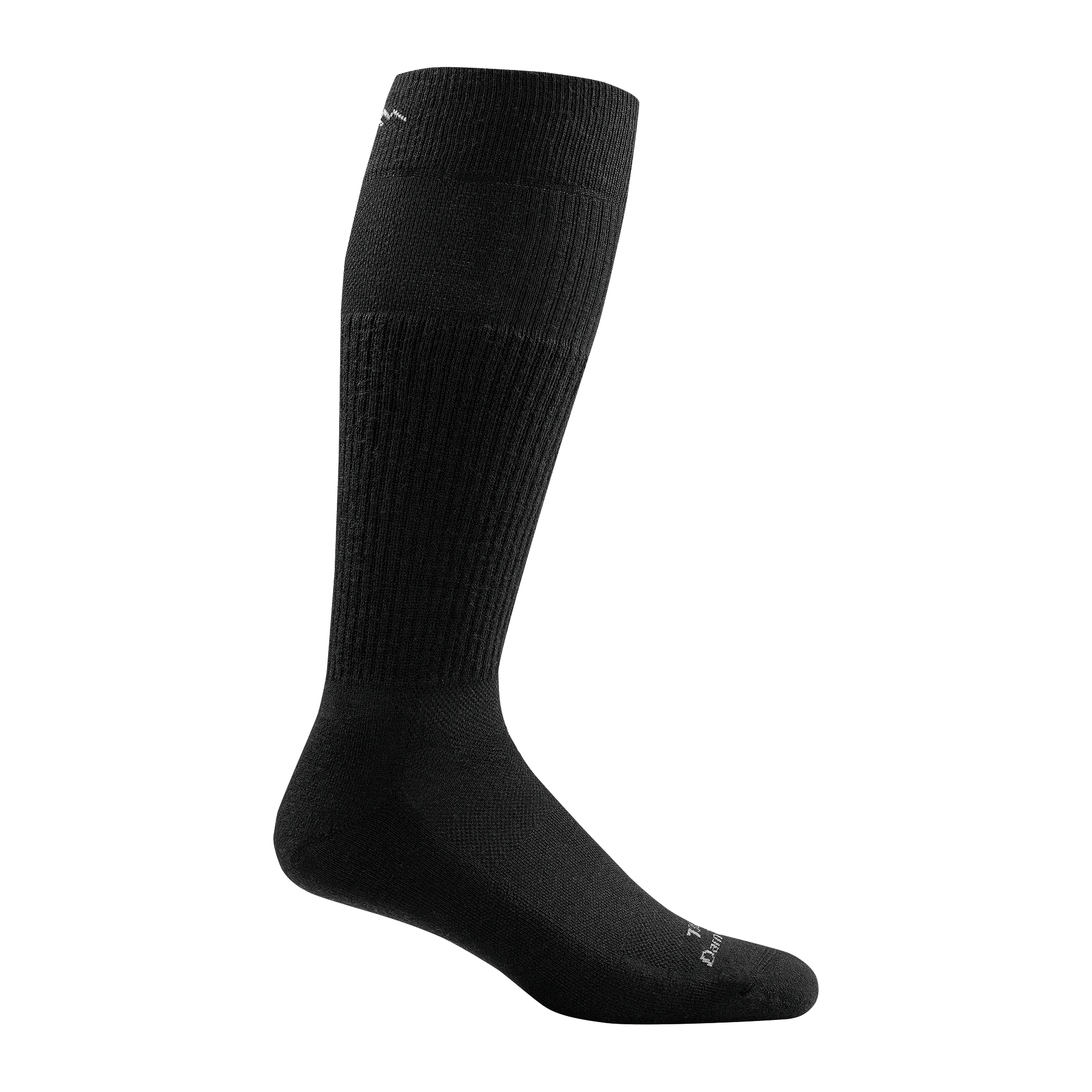 T3005 unisex mid-calf lightweight tactical sock in color black with white darn tough signature on forefoot