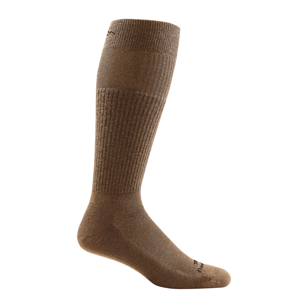 T3005 unisex mid-calf lightweight tactical sock in color coyote brown with black darn tough signature on forefoot