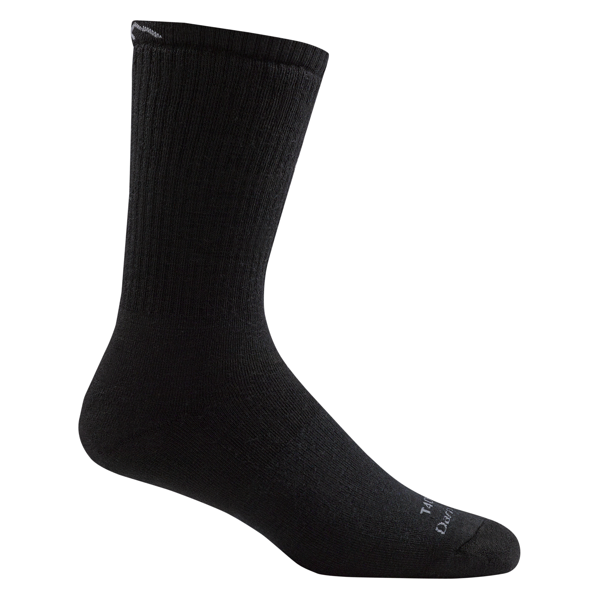 T4033 unisex boot heavyweight tactical sock in color black with white darn tough signature on forefoot